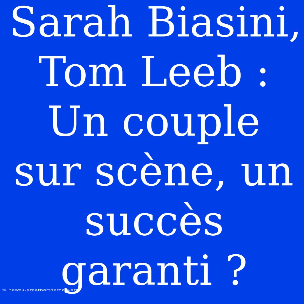 Sarah Biasini, Tom Leeb : Un Couple Sur Scène, Un Succès Garanti ?