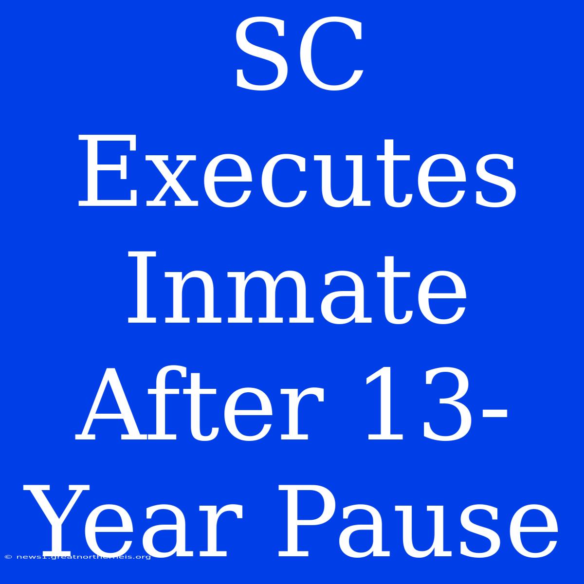 SC Executes Inmate After 13-Year Pause