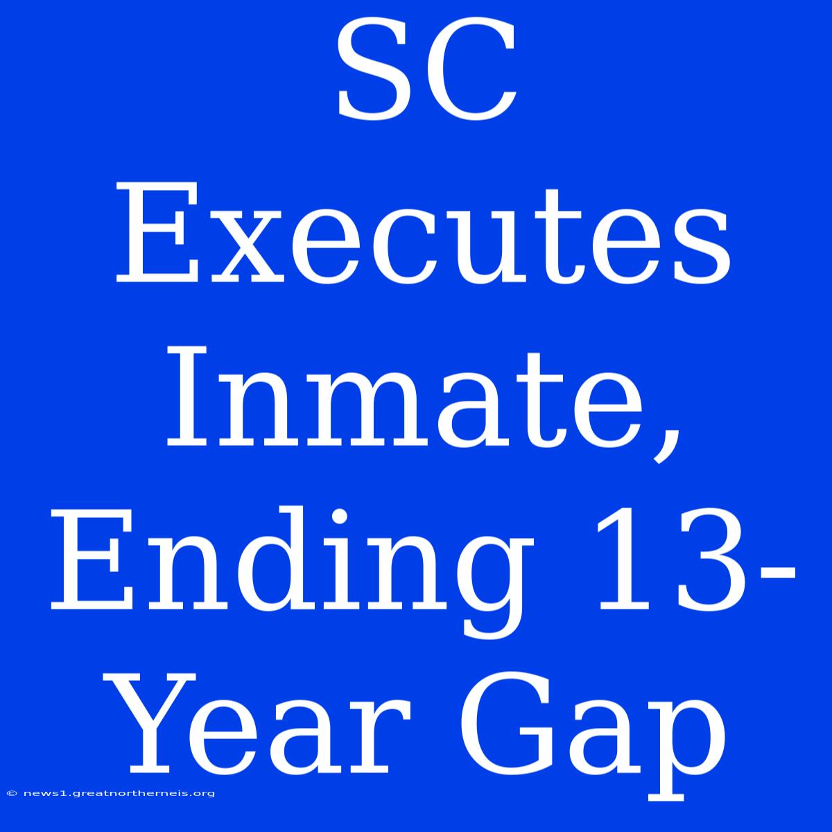 SC Executes Inmate, Ending 13-Year Gap