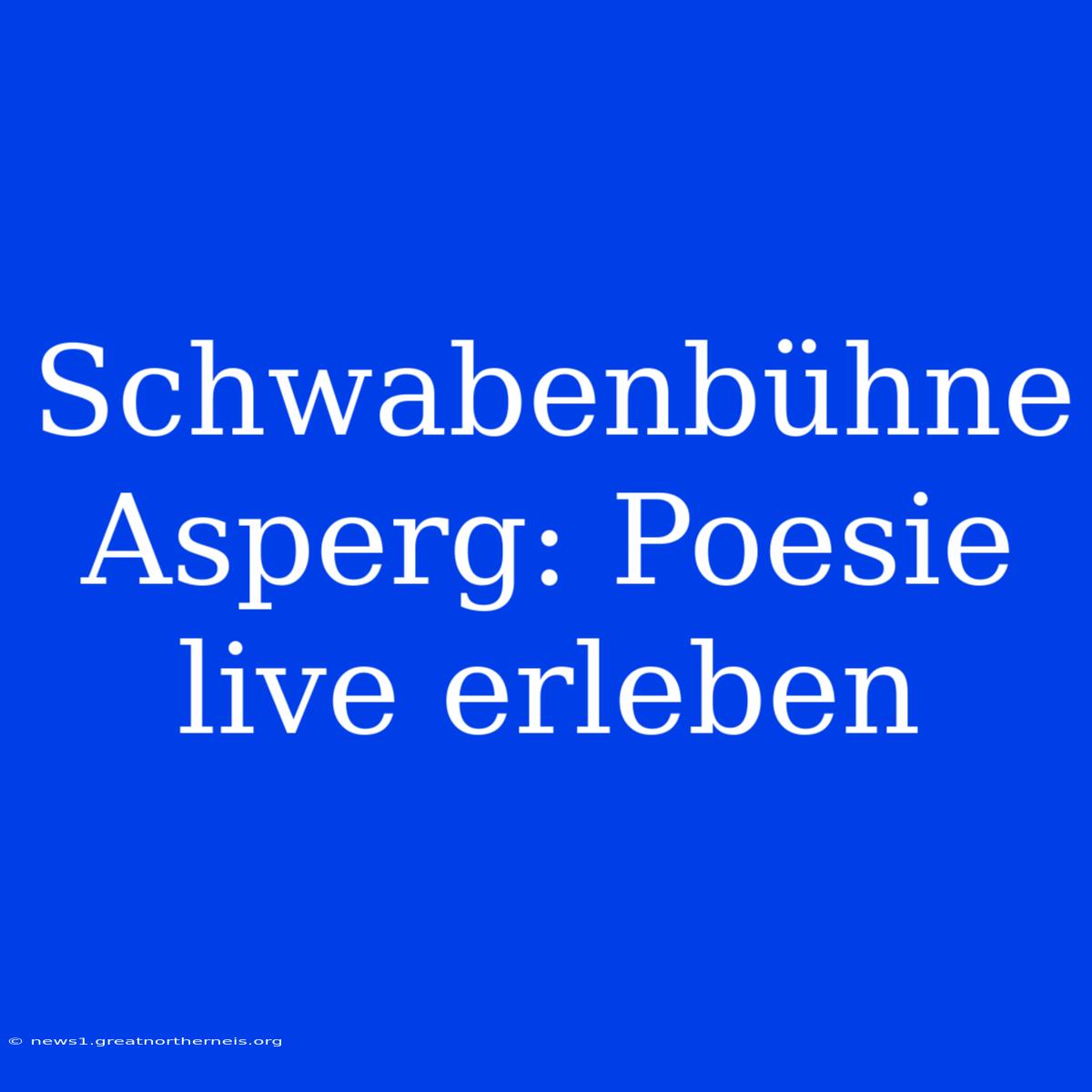 Schwabenbühne Asperg: Poesie Live Erleben