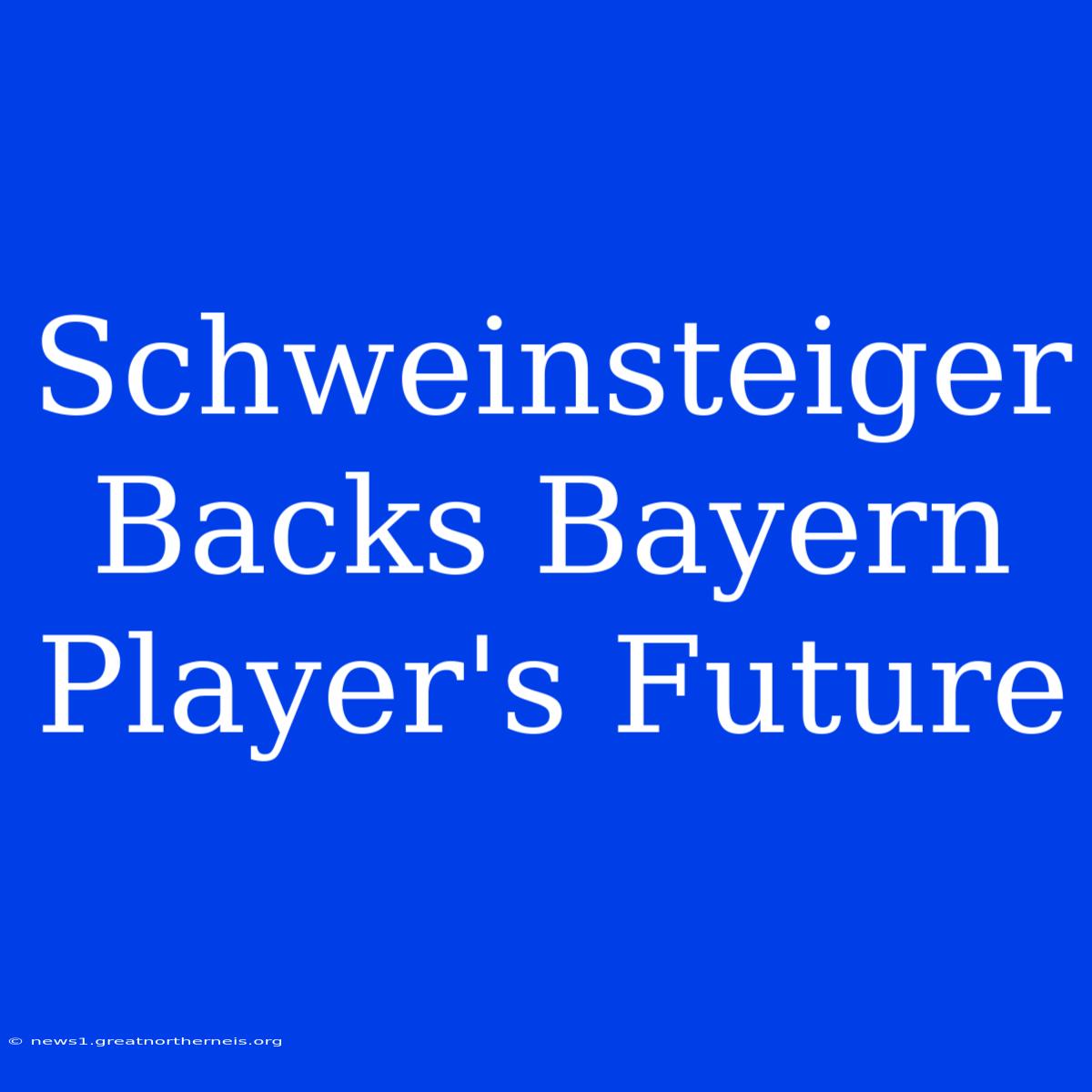 Schweinsteiger Backs Bayern Player's Future