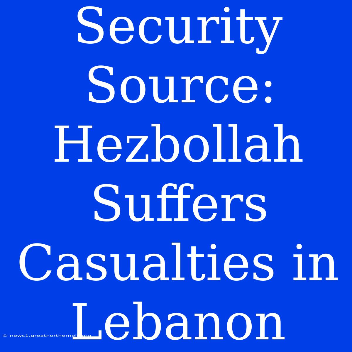 Security Source: Hezbollah Suffers Casualties In Lebanon