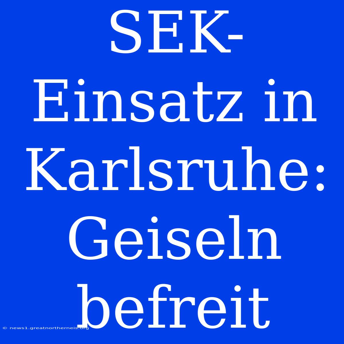 SEK-Einsatz In Karlsruhe: Geiseln Befreit