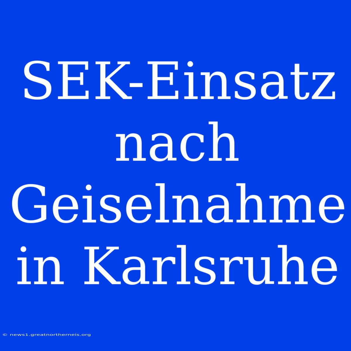 SEK-Einsatz Nach Geiselnahme In Karlsruhe