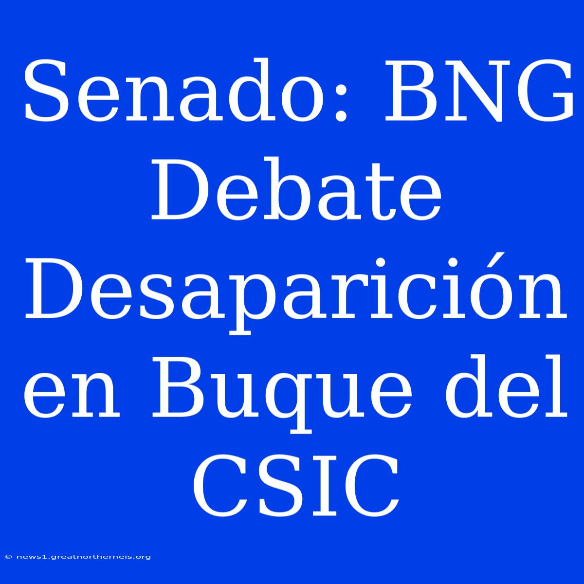 Senado: BNG Debate Desaparición En Buque Del CSIC