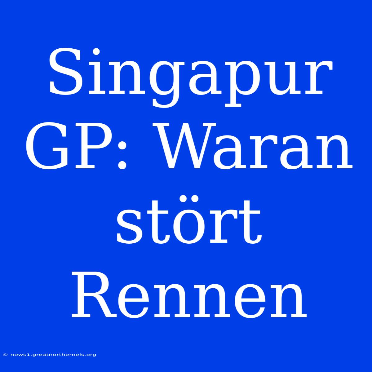 Singapur GP: Waran Stört Rennen