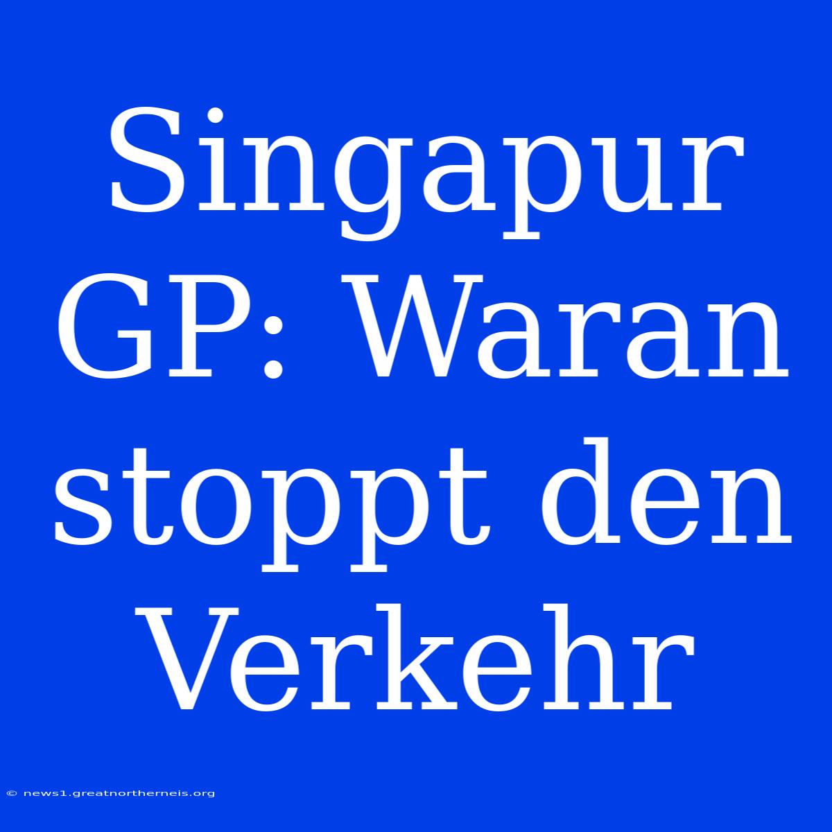 Singapur GP: Waran Stoppt Den Verkehr