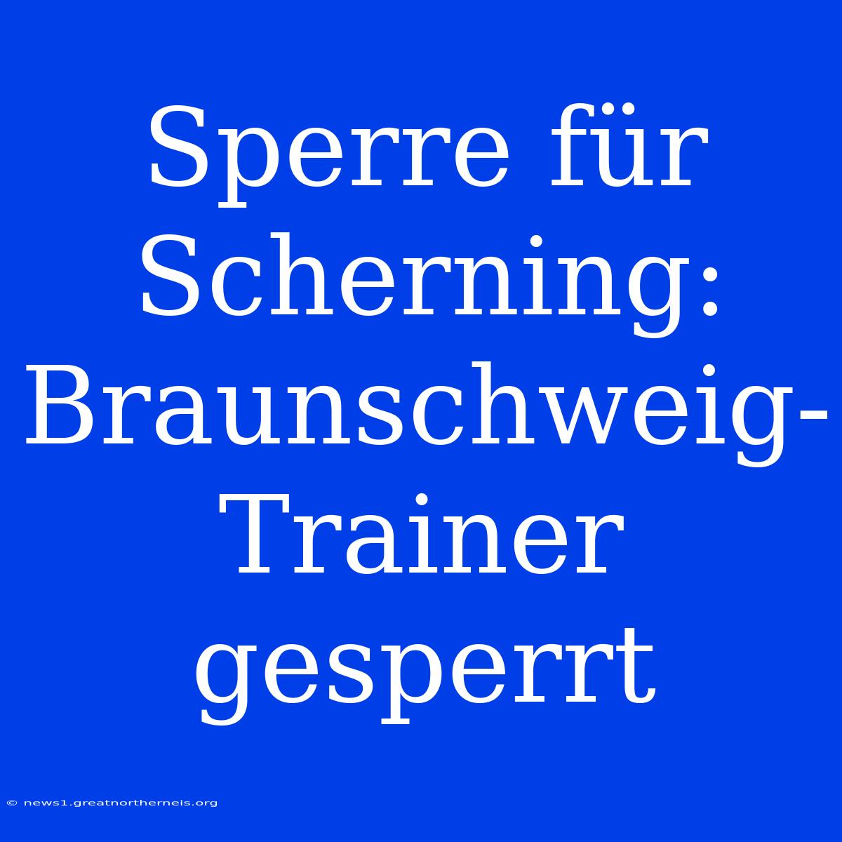 Sperre Für Scherning: Braunschweig-Trainer Gesperrt