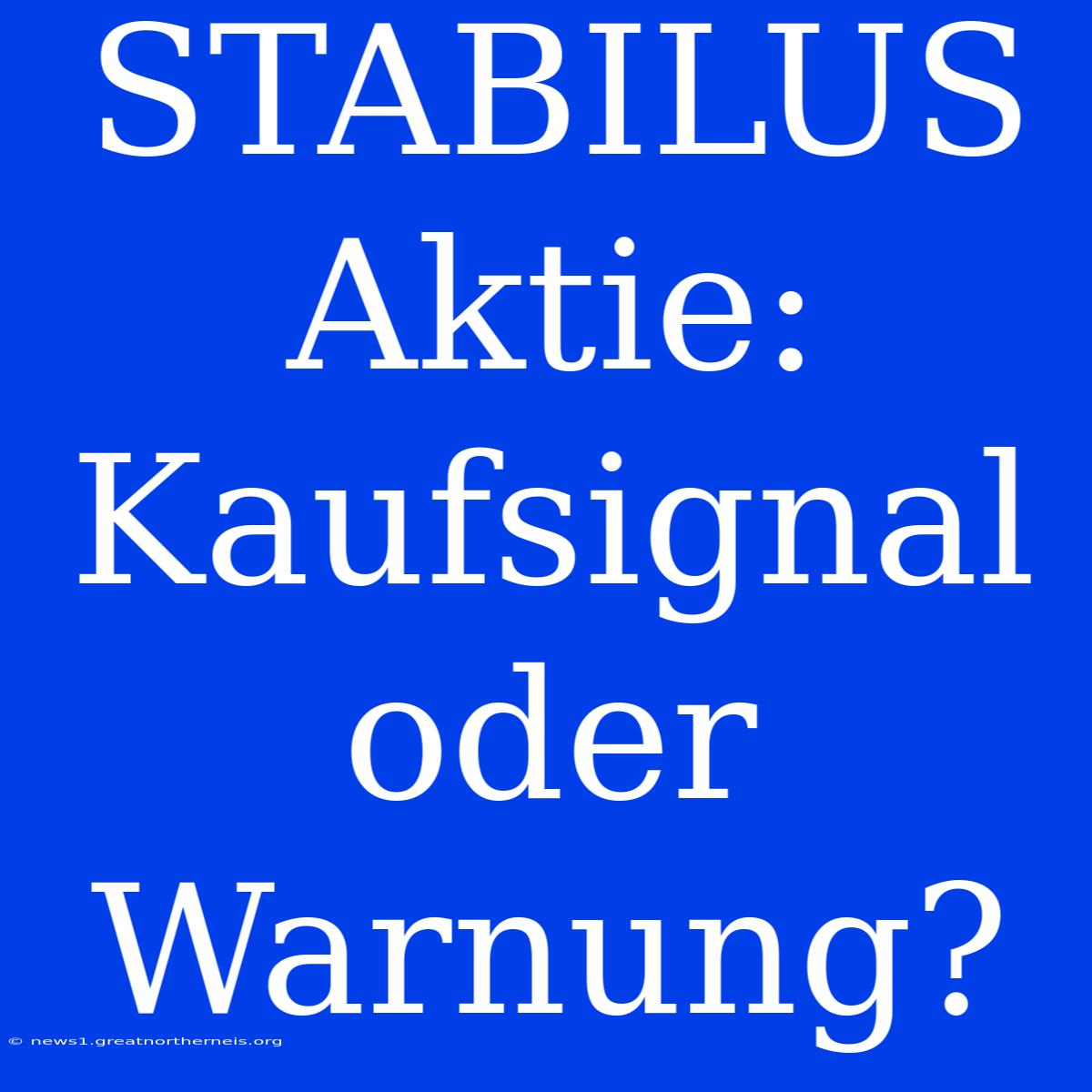 STABILUS Aktie: Kaufsignal Oder Warnung?