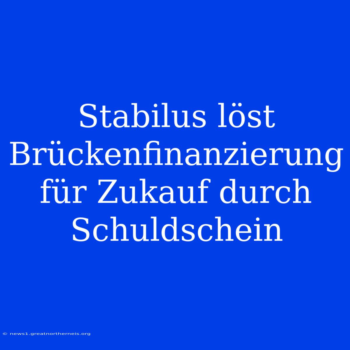 Stabilus Löst Brückenfinanzierung Für Zukauf Durch Schuldschein