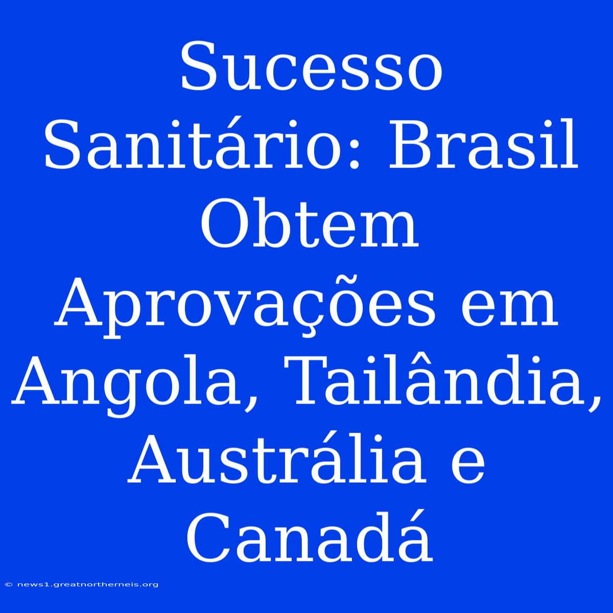 Sucesso Sanitário: Brasil Obtem Aprovações Em Angola, Tailândia, Austrália E Canadá