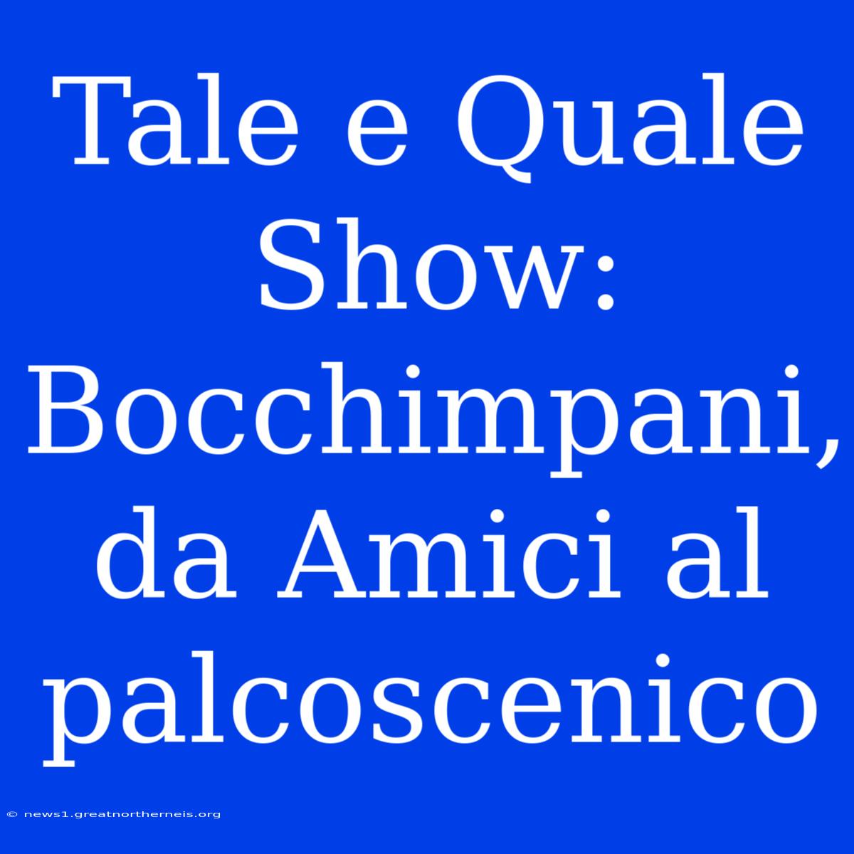 Tale E Quale Show: Bocchimpani, Da Amici Al Palcoscenico