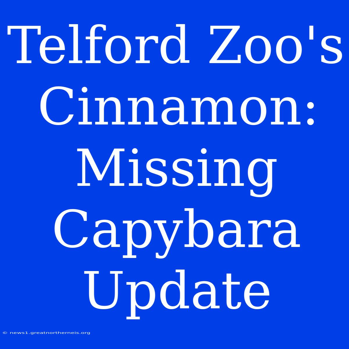 Telford Zoo's Cinnamon: Missing Capybara Update