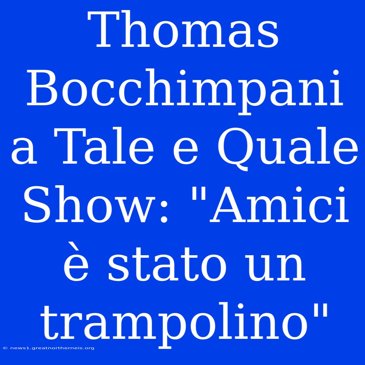 Thomas Bocchimpani A Tale E Quale Show: 