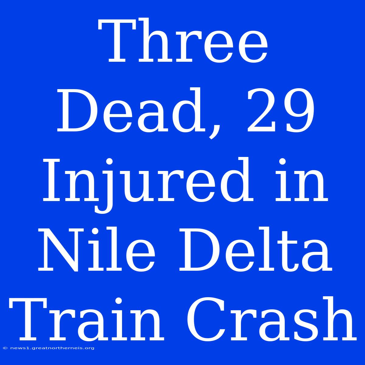 Three Dead, 29 Injured In Nile Delta Train Crash