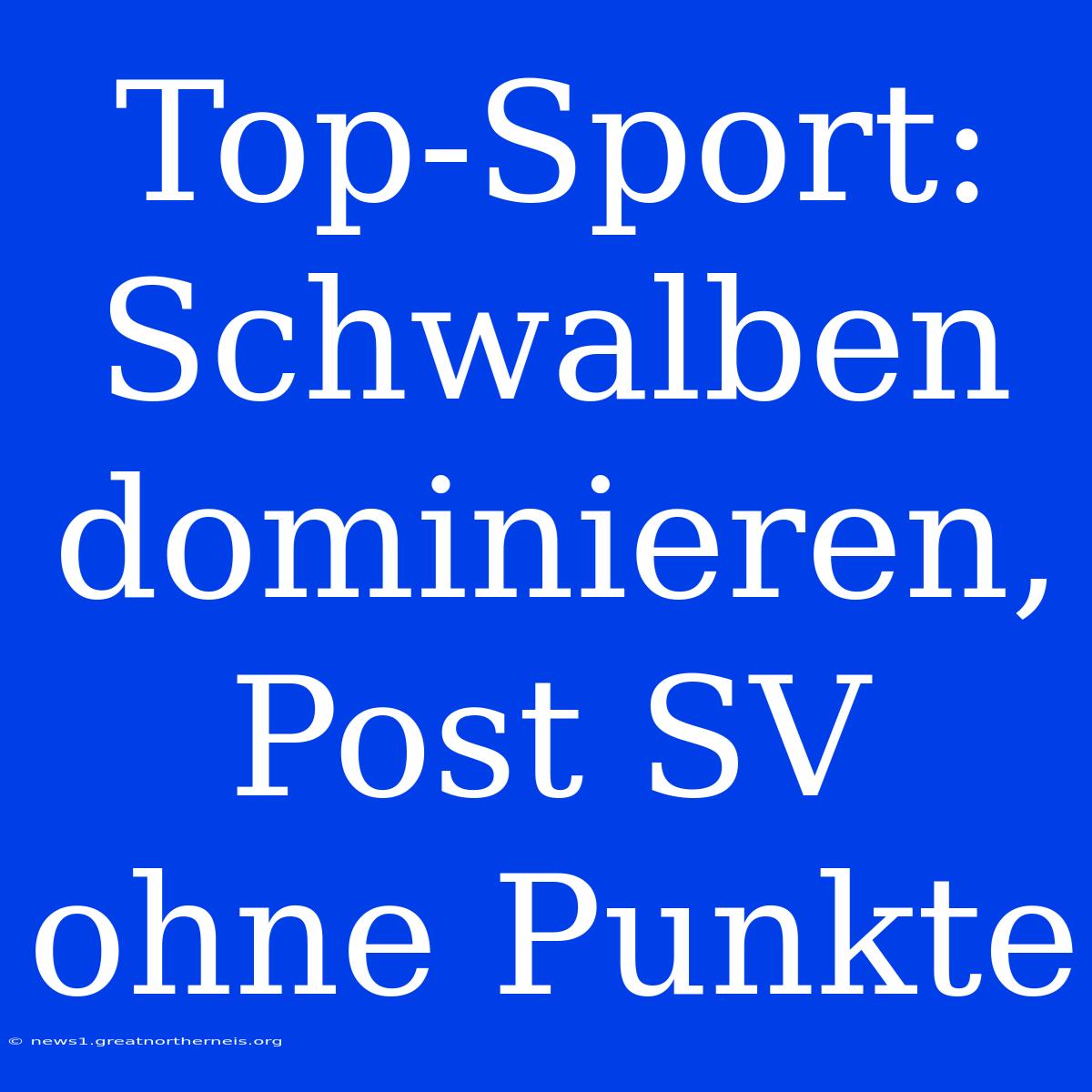 Top-Sport: Schwalben Dominieren, Post SV Ohne Punkte