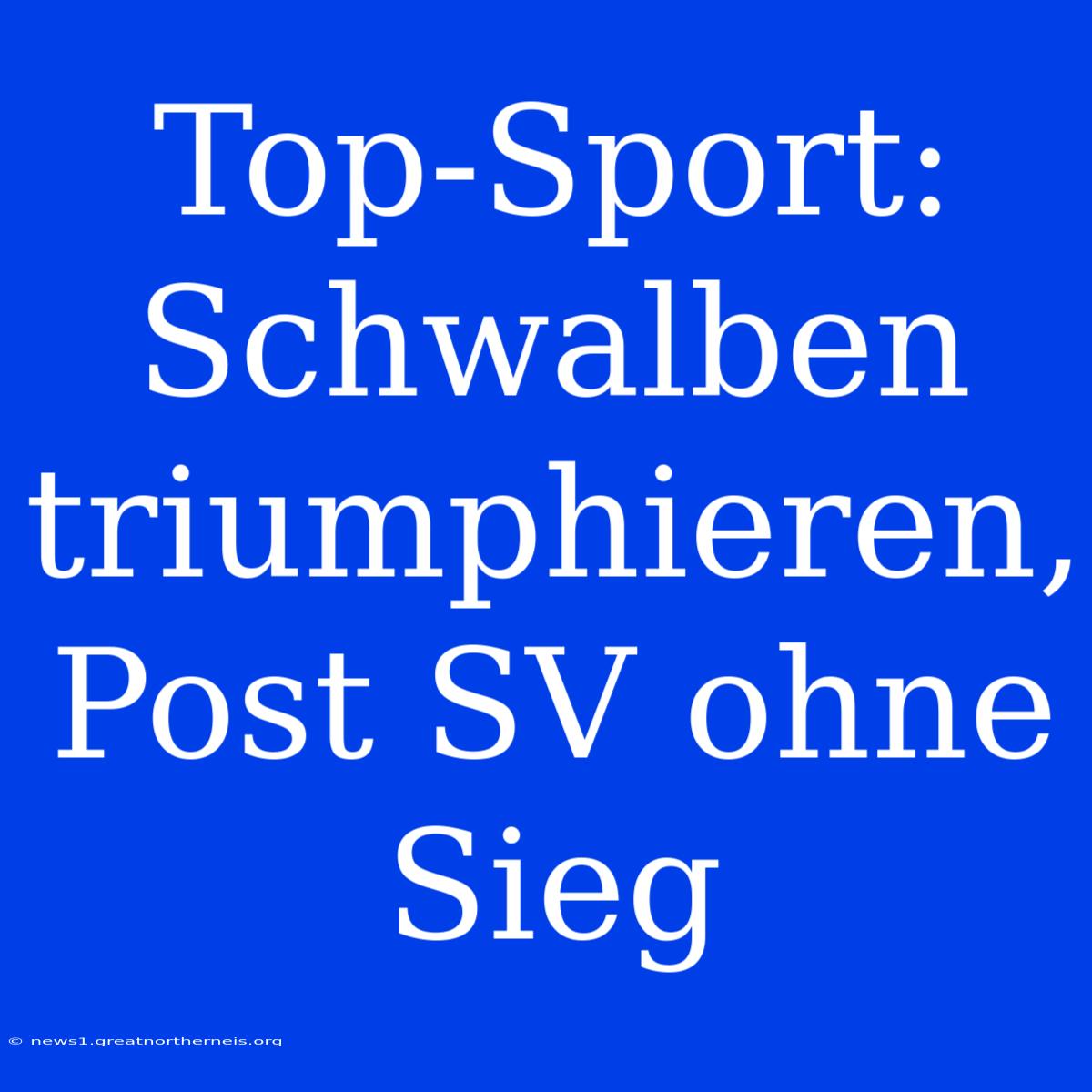 Top-Sport: Schwalben Triumphieren, Post SV Ohne Sieg