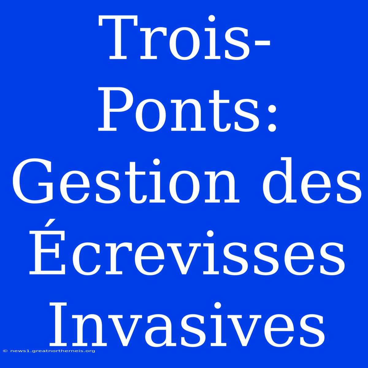 Trois-Ponts: Gestion Des Écrevisses Invasives