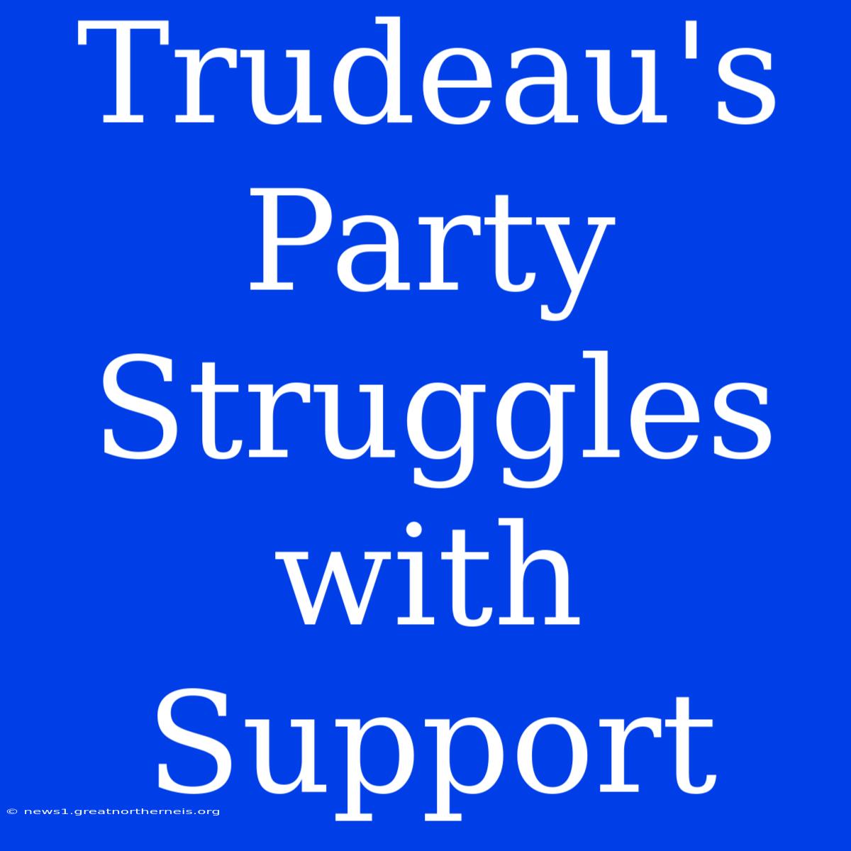 Trudeau's Party Struggles With Support