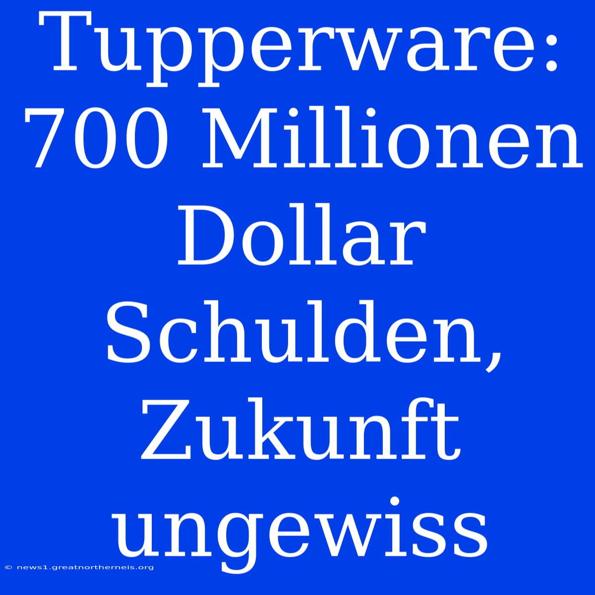 Tupperware: 700 Millionen Dollar Schulden, Zukunft Ungewiss