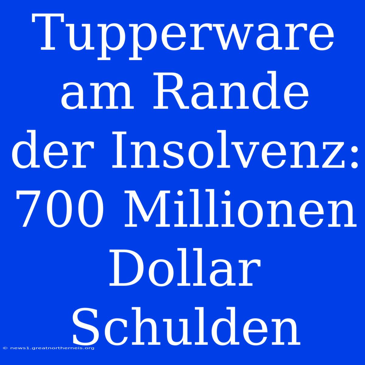 Tupperware Am Rande Der Insolvenz: 700 Millionen Dollar Schulden