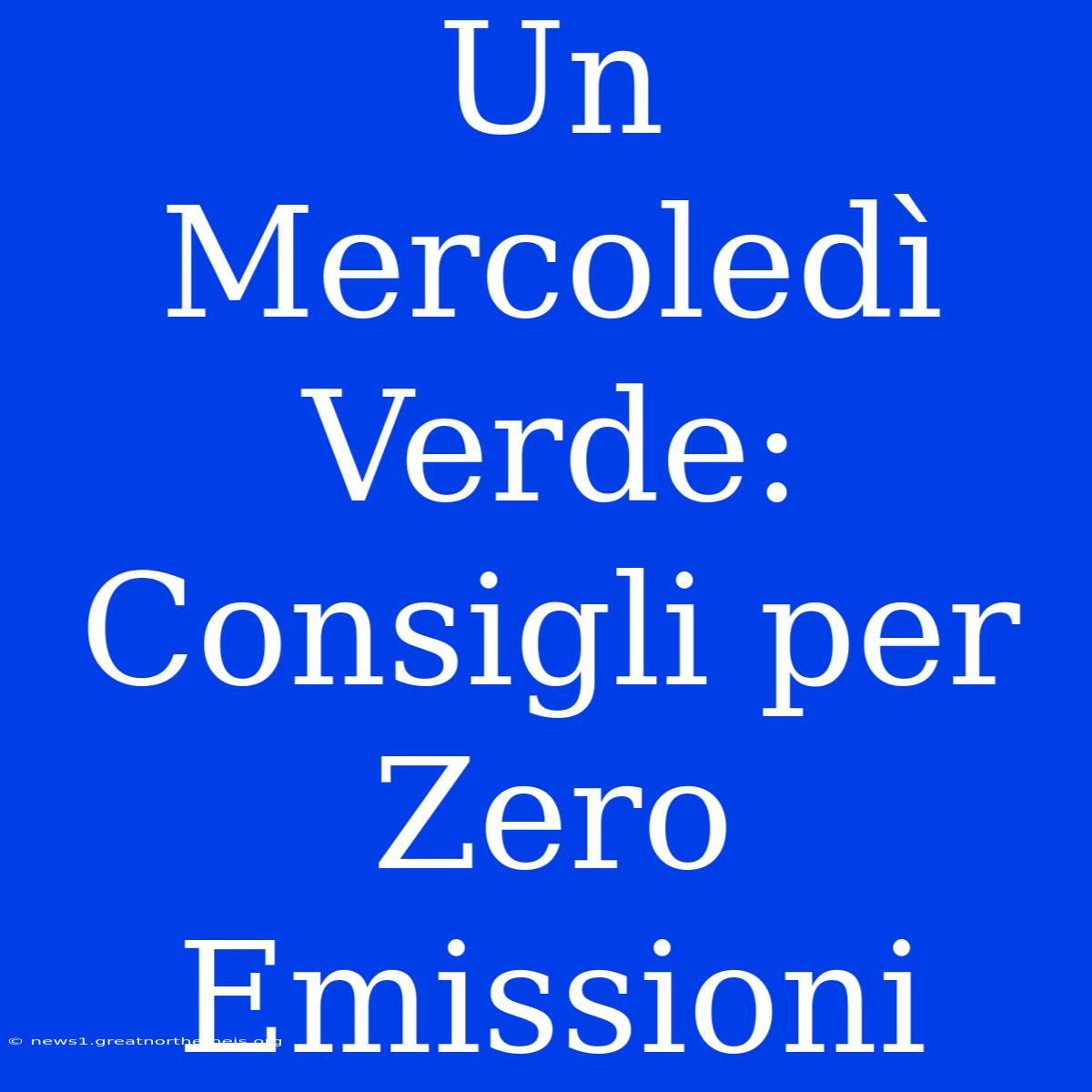 Un Mercoledì Verde: Consigli Per Zero Emissioni