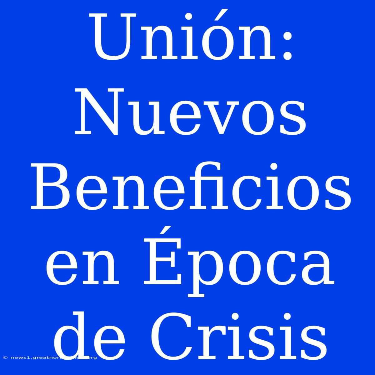 Unión: Nuevos Beneficios En Época De Crisis