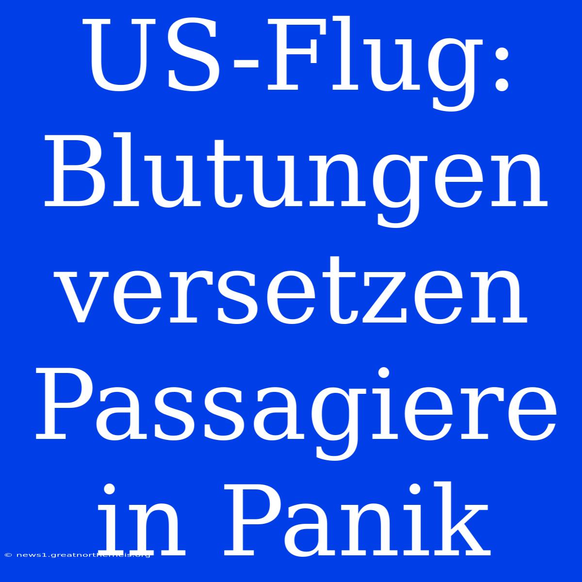 US-Flug: Blutungen Versetzen Passagiere In Panik