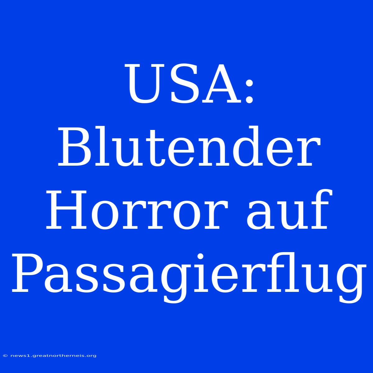 USA: Blutender Horror Auf Passagierflug