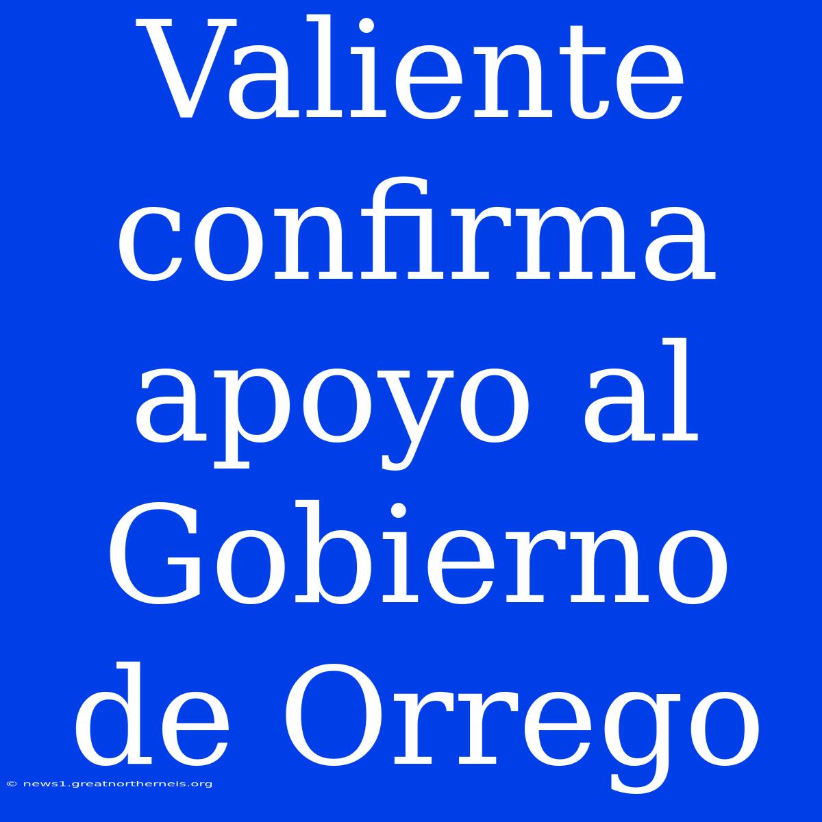 Valiente Confirma Apoyo Al Gobierno De Orrego