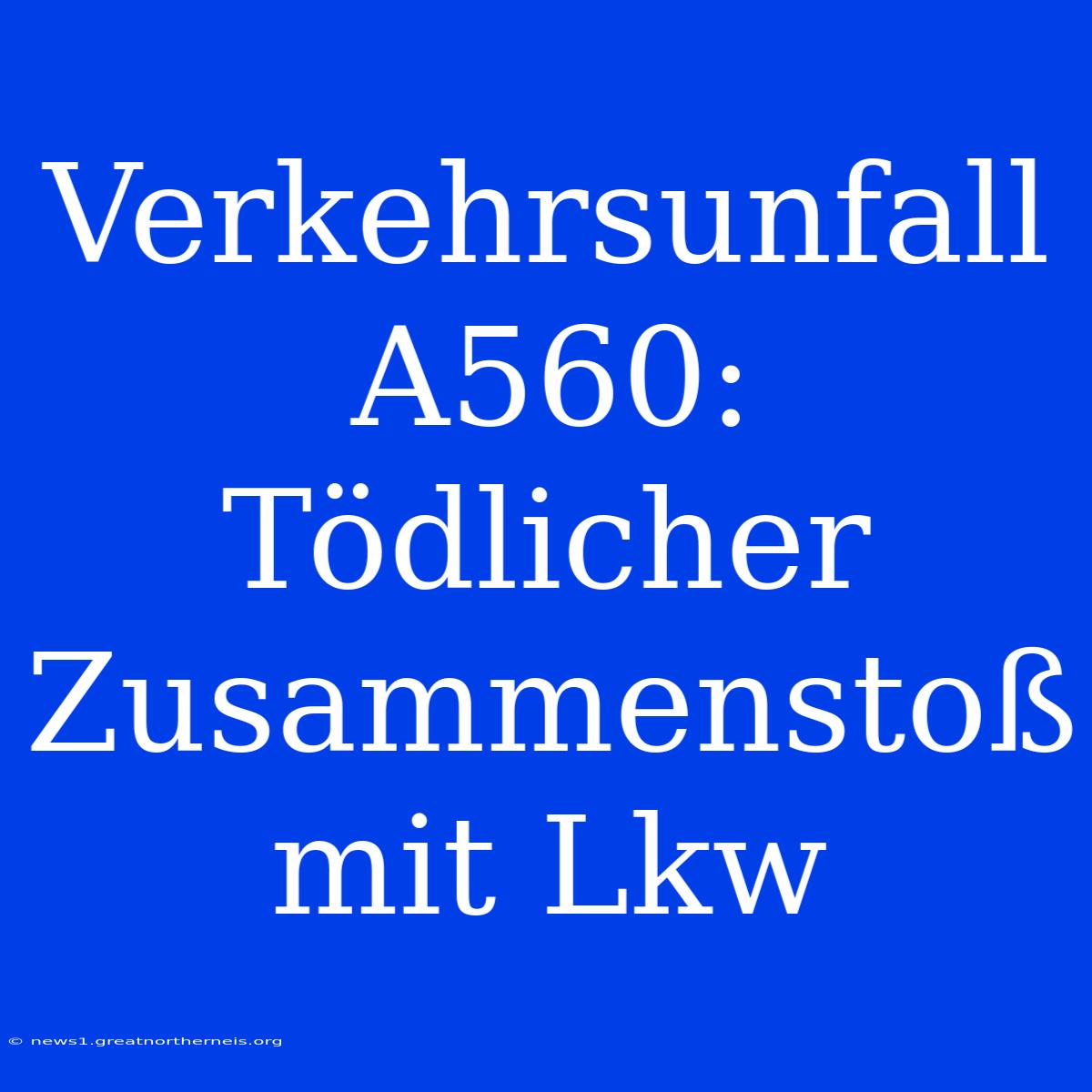 Verkehrsunfall A560: Tödlicher Zusammenstoß Mit Lkw