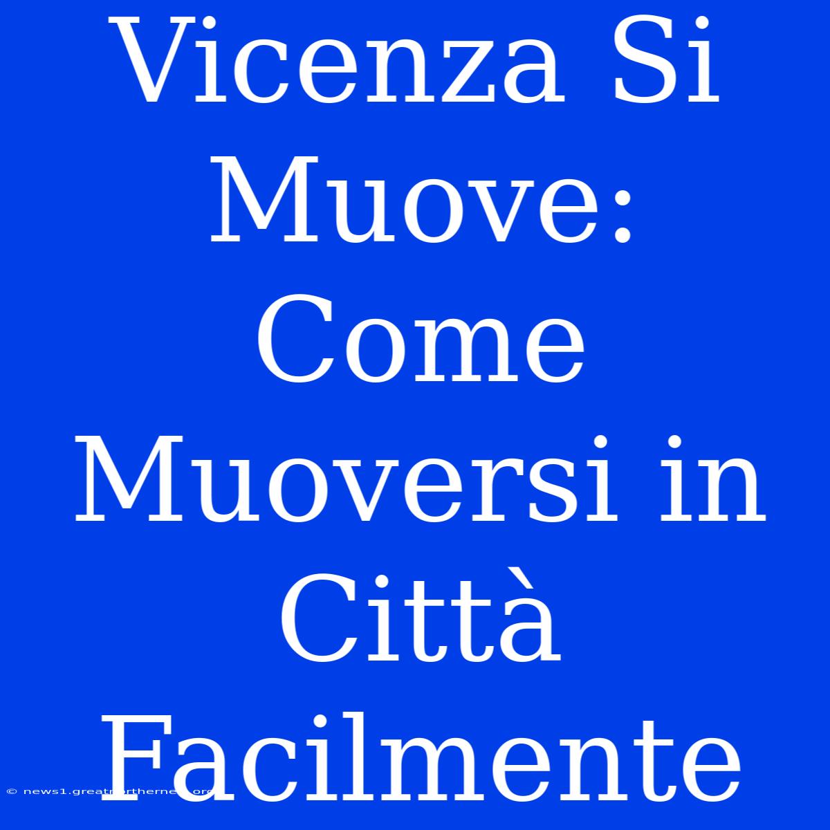 Vicenza Si Muove: Come Muoversi In Città Facilmente