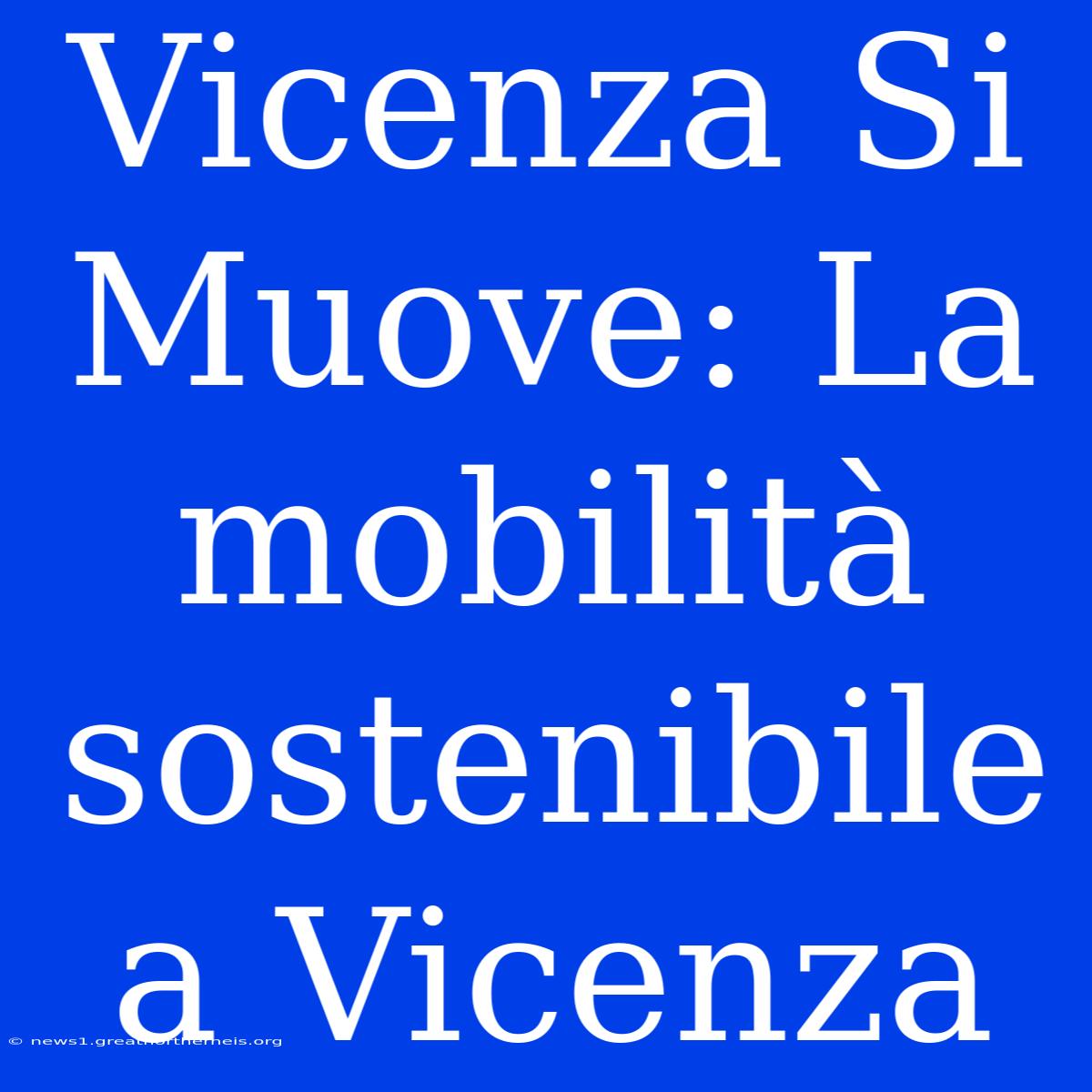 Vicenza Si Muove: La Mobilità Sostenibile A Vicenza