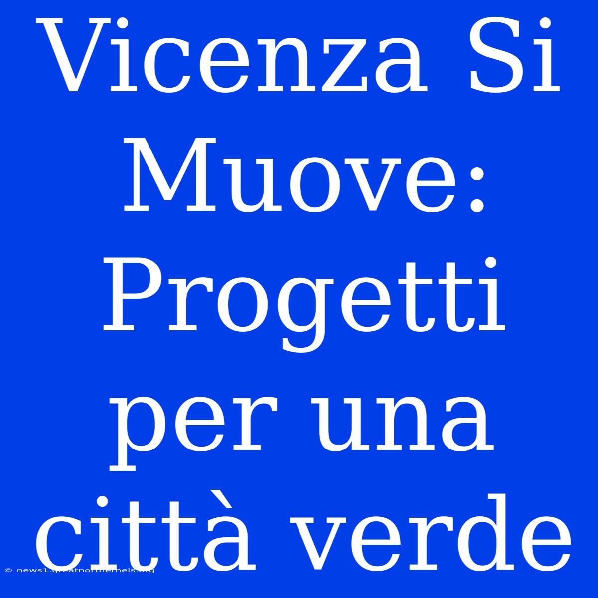 Vicenza Si Muove: Progetti Per Una Città Verde