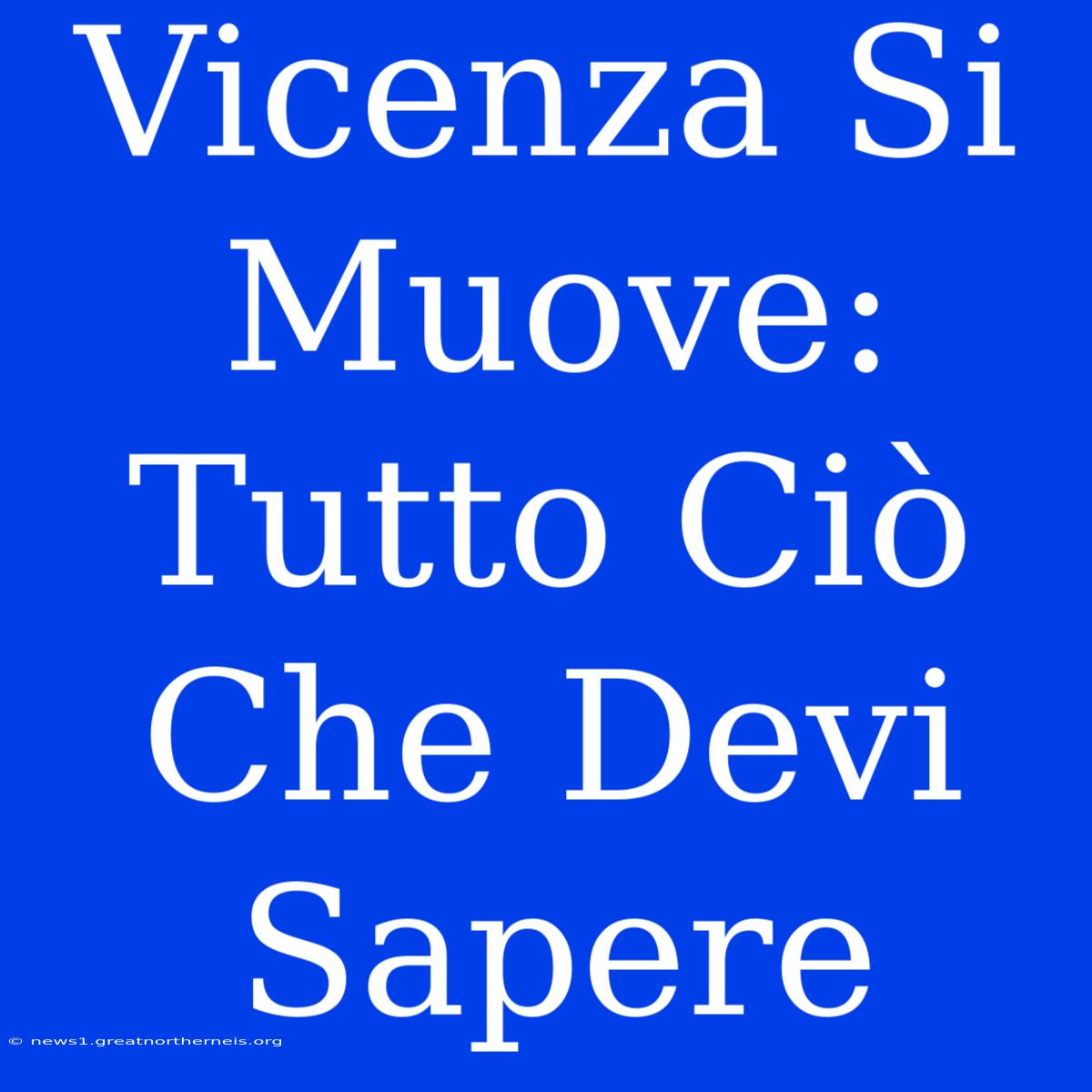 Vicenza Si Muove: Tutto Ciò Che Devi Sapere