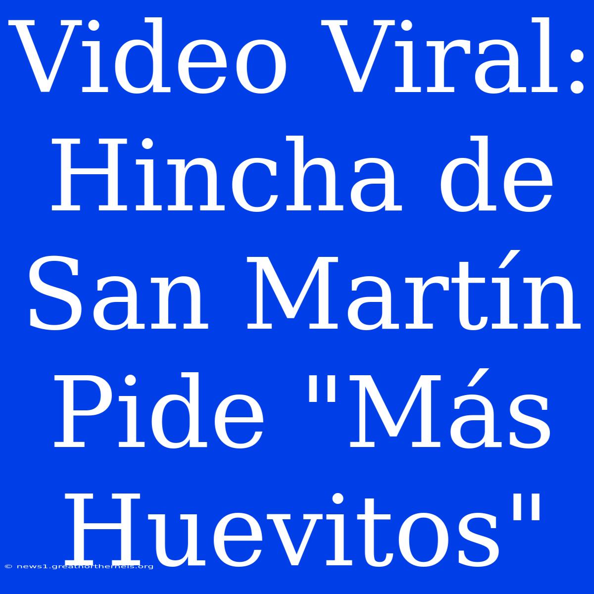 Video Viral: Hincha De San Martín Pide 