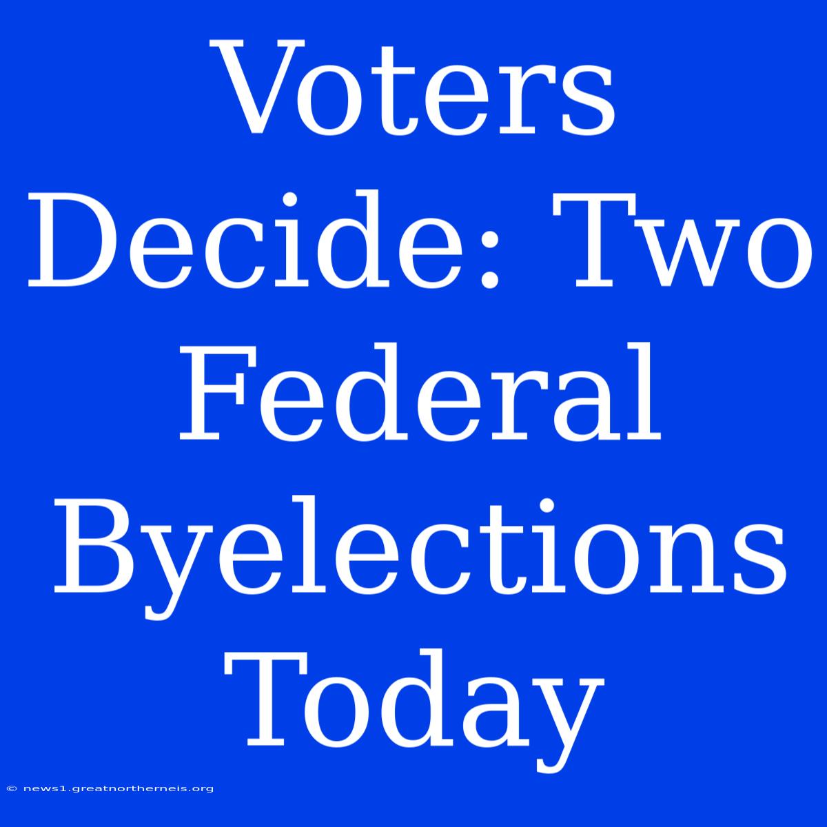 Voters Decide: Two Federal Byelections Today