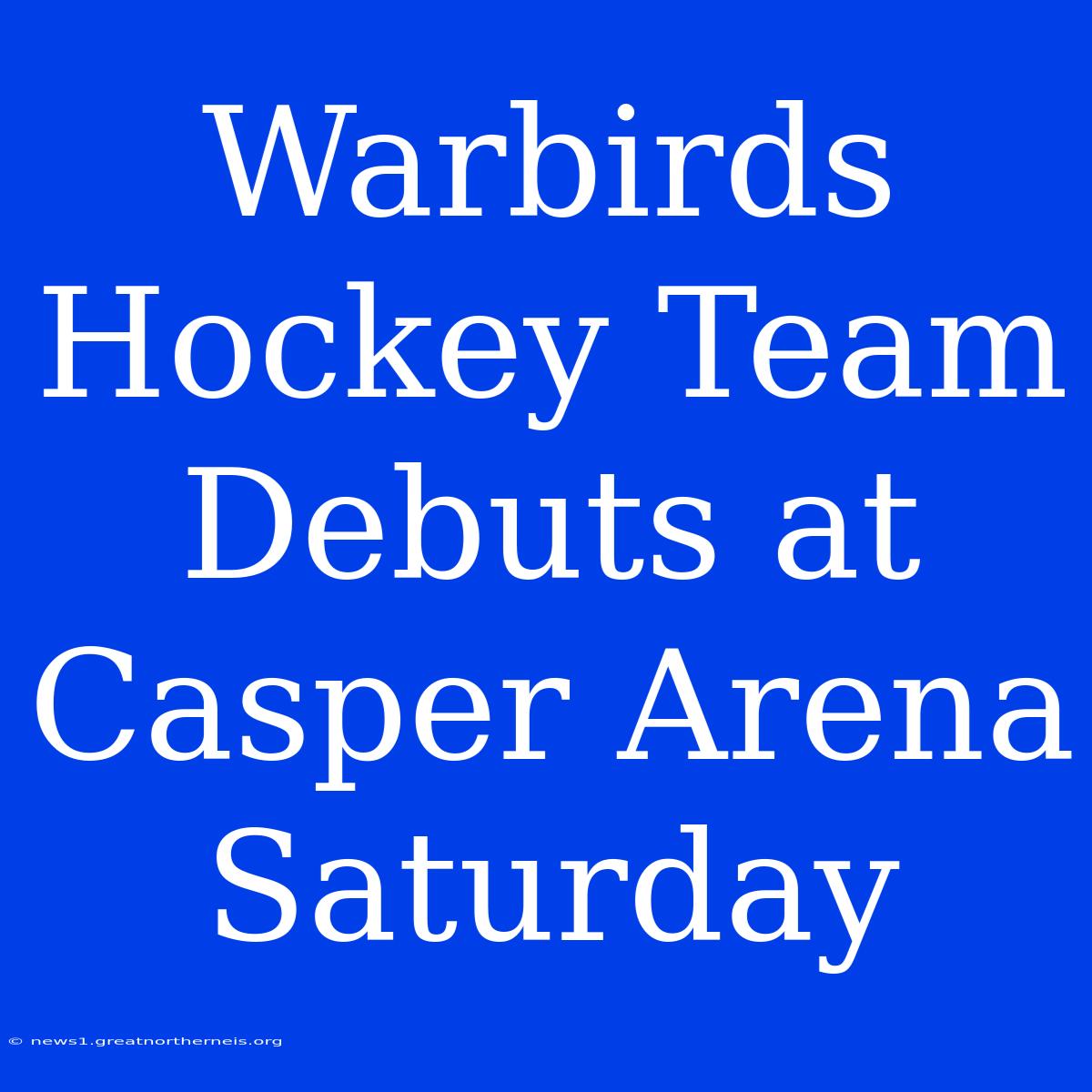 Warbirds Hockey Team Debuts At Casper Arena Saturday