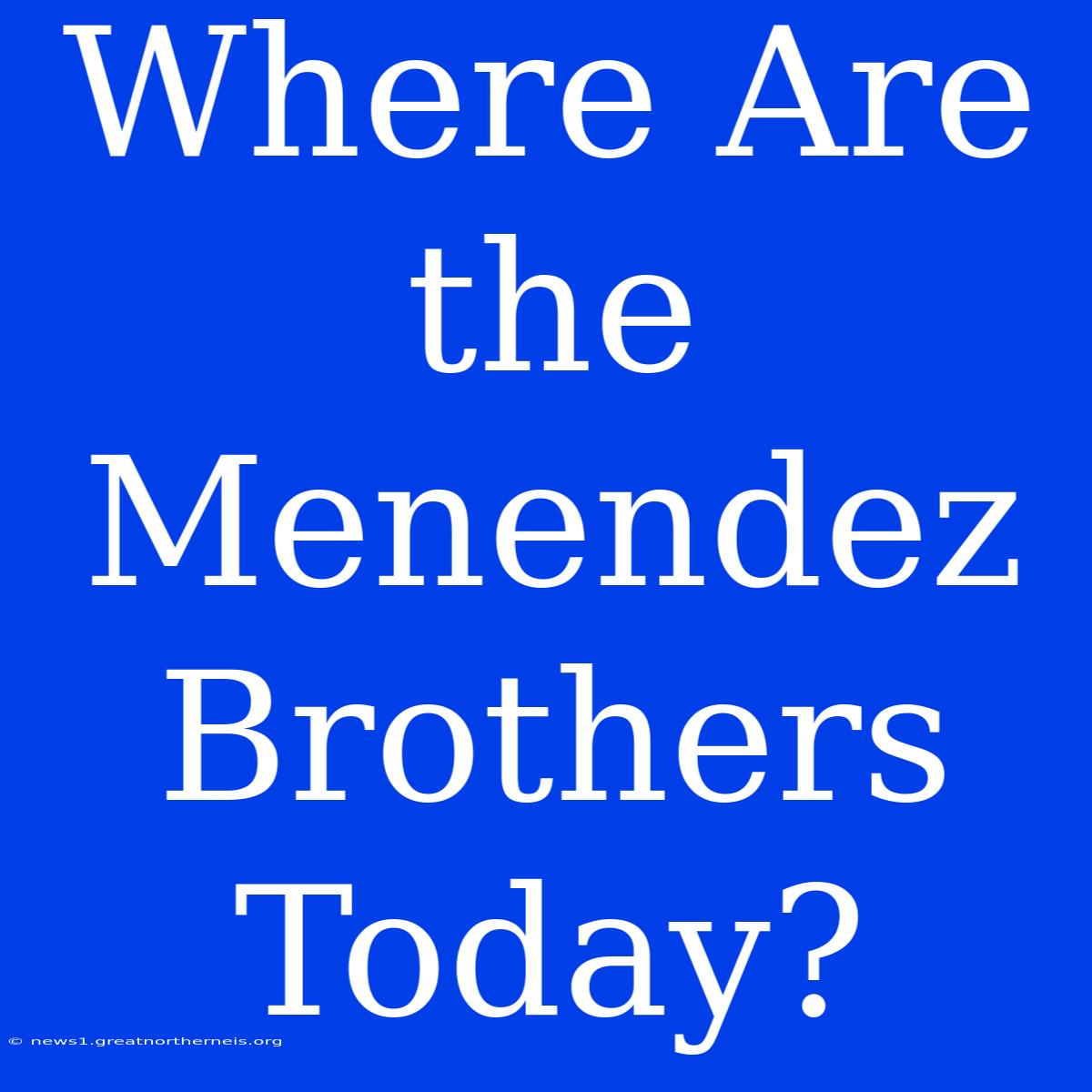 Where Are The Menendez Brothers Today?