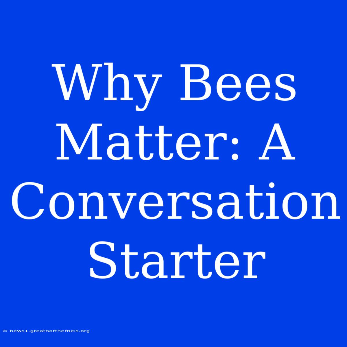 Why Bees Matter: A Conversation Starter