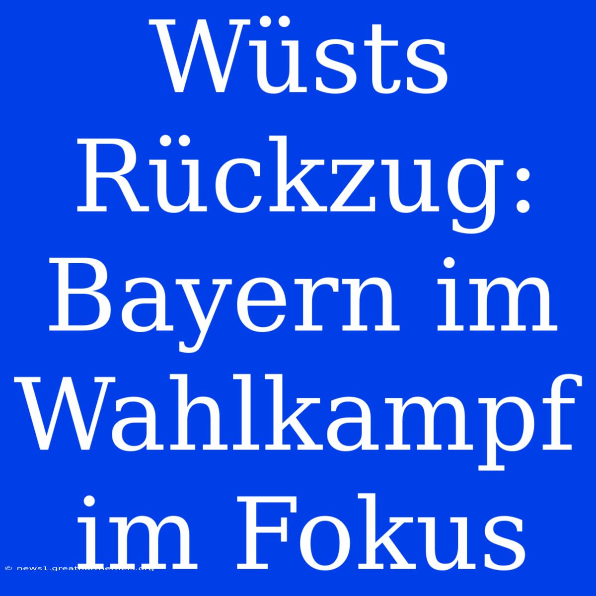 Wüsts Rückzug: Bayern Im Wahlkampf Im Fokus