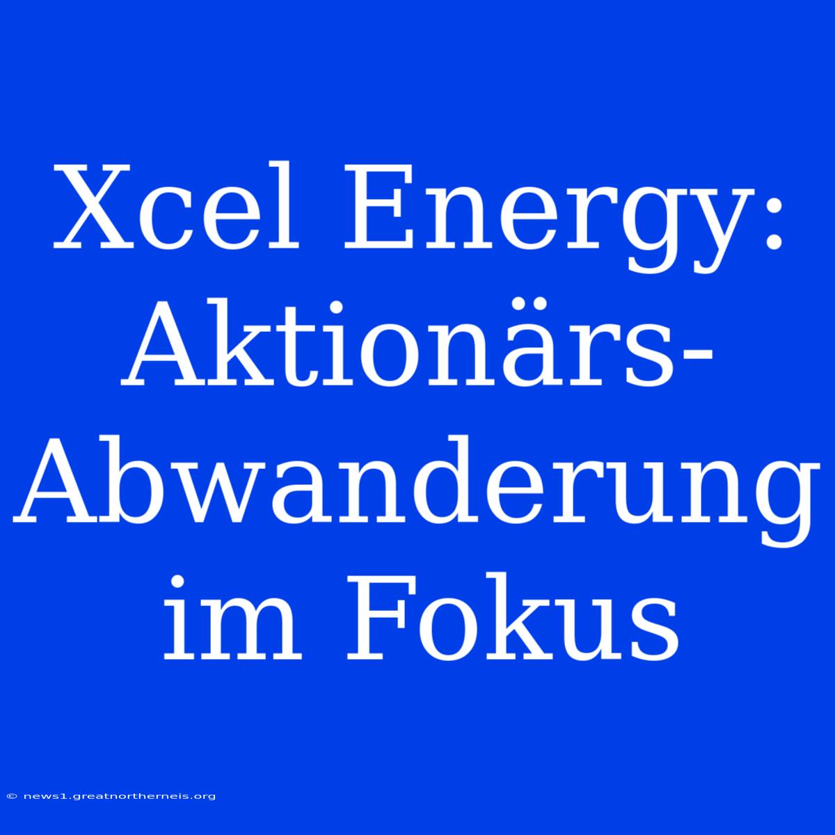 Xcel Energy:  Aktionärs-Abwanderung Im Fokus