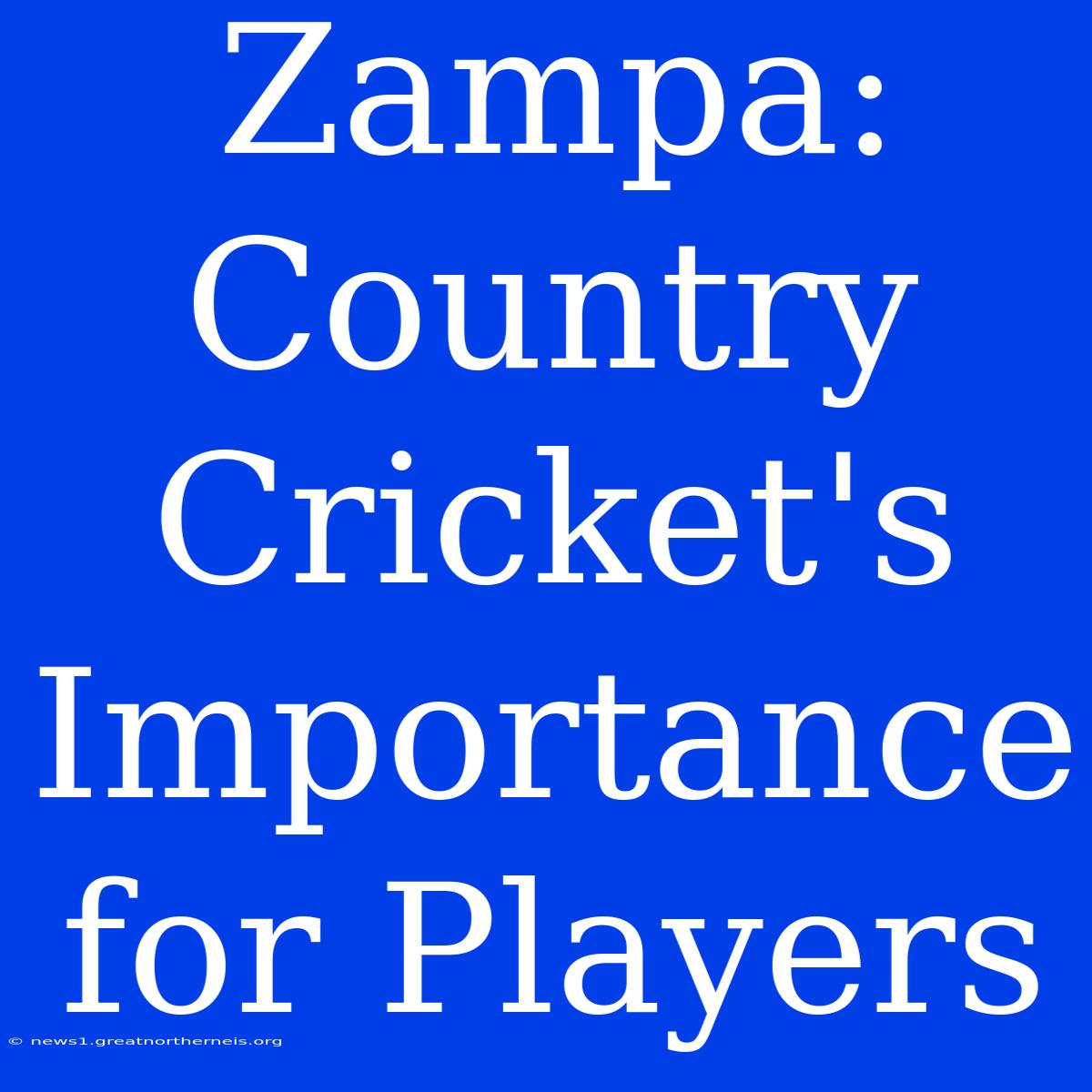 Zampa: Country Cricket's Importance For Players