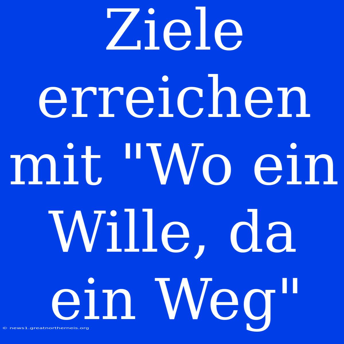 Ziele Erreichen Mit 