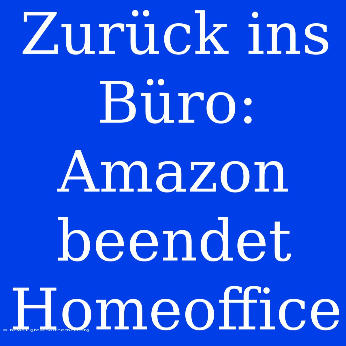 Zurück Ins Büro: Amazon Beendet Homeoffice