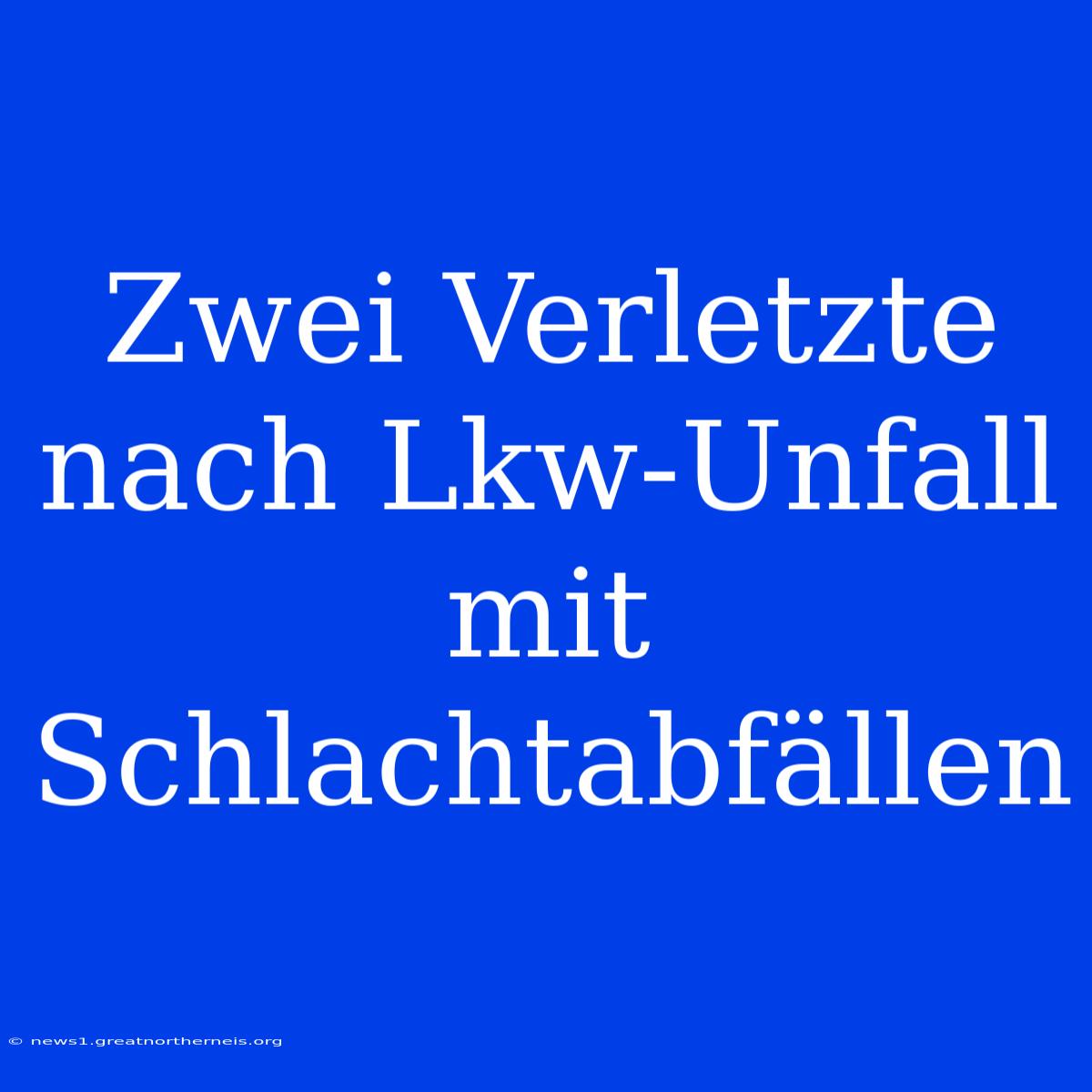 Zwei Verletzte Nach Lkw-Unfall Mit Schlachtabfällen