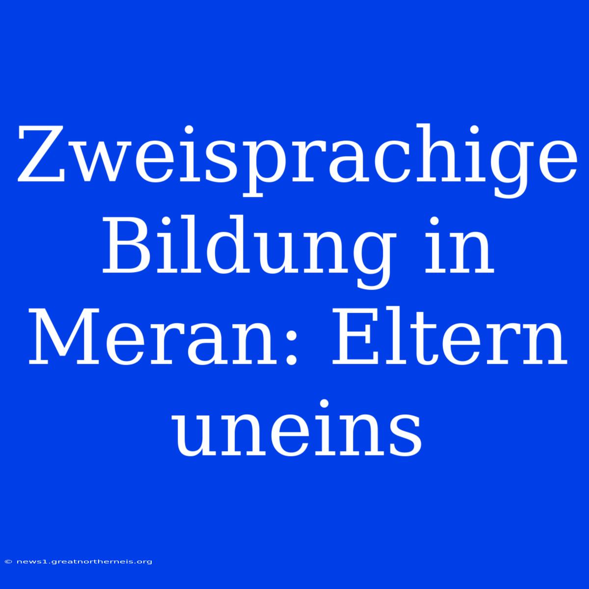 Zweisprachige Bildung In Meran: Eltern Uneins